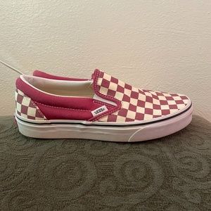 Women's Size 8.5 Maroon Checkerboard Slip-on Vans